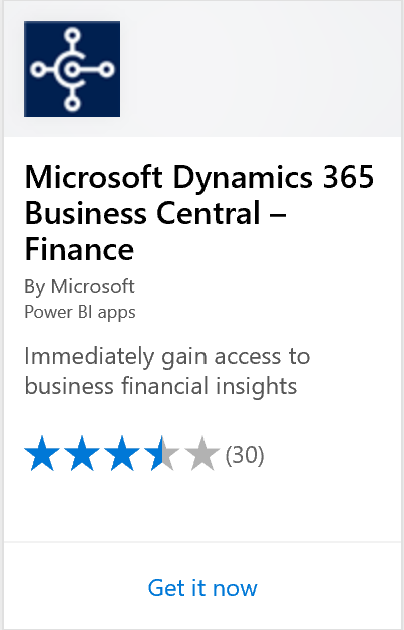 Select Dynamics 365 Business Central and select Get it now