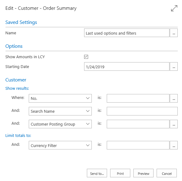 Report options